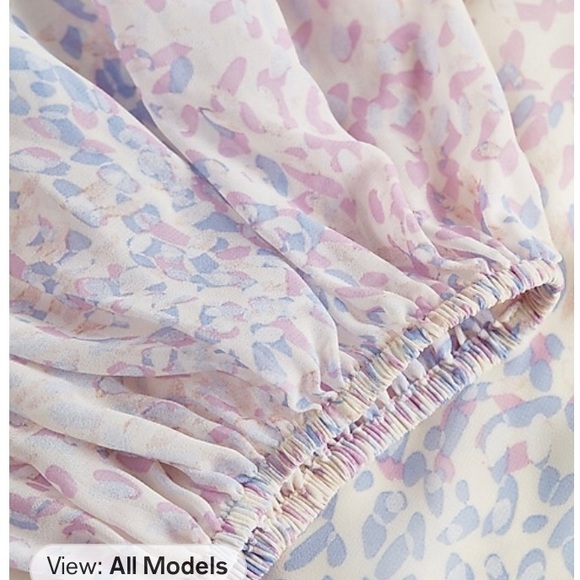 Express smocked waist tiered ruffle mini dress NWT - Picture 10 of 11